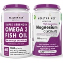 HealthyHey Nutrition Fish oil 60 capsules & magnesium glycinate 120 capsules