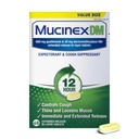 Mucinex DM 12Hr Conggestion thoracique et médecine de la toux pour adultes, rhume et de la toux pour le soulagement de l'excès de mucus, 600 mg Guaifenesine et 30 mg Dextrométhorphane HBr, 68 comprimés bi-layer