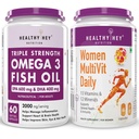 HealthyHey Nutrition Fish oil 60 Softgels & Multivitamin women 60 capsules