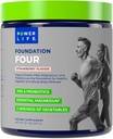 Fondation POWERLIFE Quatre boissons vertes avec biotique pré et pro, magnésium essentiel, 2 portions de légumes, goût de fraise 30 portions