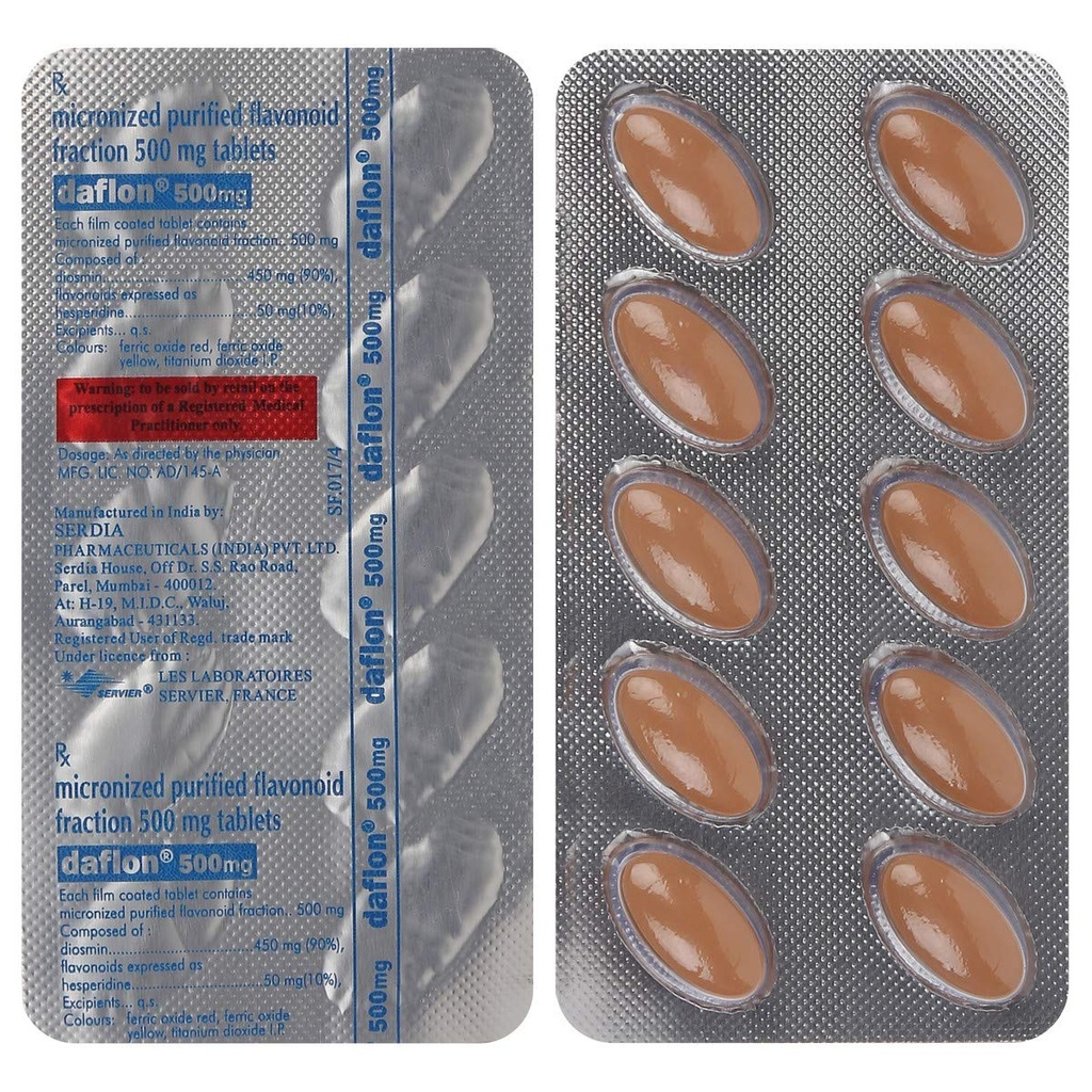 Daflon 500 Mg - Strip of 10 Tablets