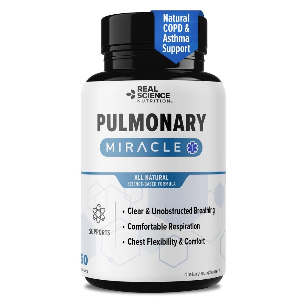 Miracle pulmonaire COPD Relief et capsules de désintoxication pulmonaire pour effacer les poumons et l'aide respiratoire - Supplément de soutien pulmonaire avec Vinitrox et GABA pour soulager la toux et les voies respiratoires à long terme, 60 capsules