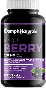 Maqui Berry, 900mg Extrait d'Aristotélie Chiliensis, 90 Capsules 45 jours d'approvisionnement, non-OGM, sans gluten, supplément pour les yeux secs