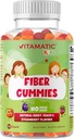 Enfants Vitamatic Gommies de fibre prébiotique – Fibre supplémentaire de 4g de force – Zéro sucre ajouté – 60 Gommies à base de pectines – Digestion santé et soutien à la régularité