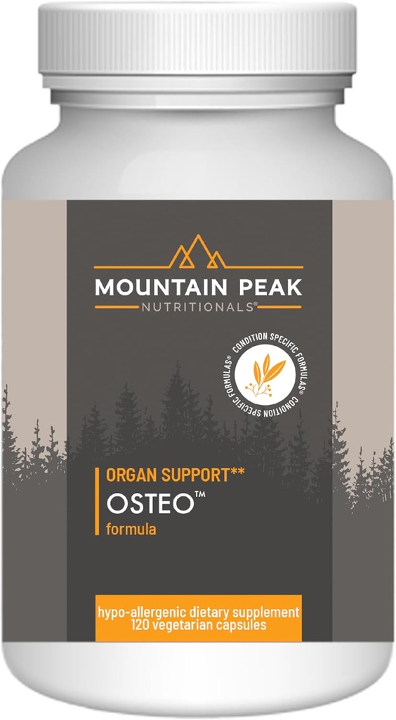 Mountain Peak Nutritionals Osteo Supplement - Organ & Strong Bone Support, Promotes Bone Health - With Vitamins D3, K2, Calcium, and Magnesium - Bone Building & Strengthening (120 Vegetarian Capsules)