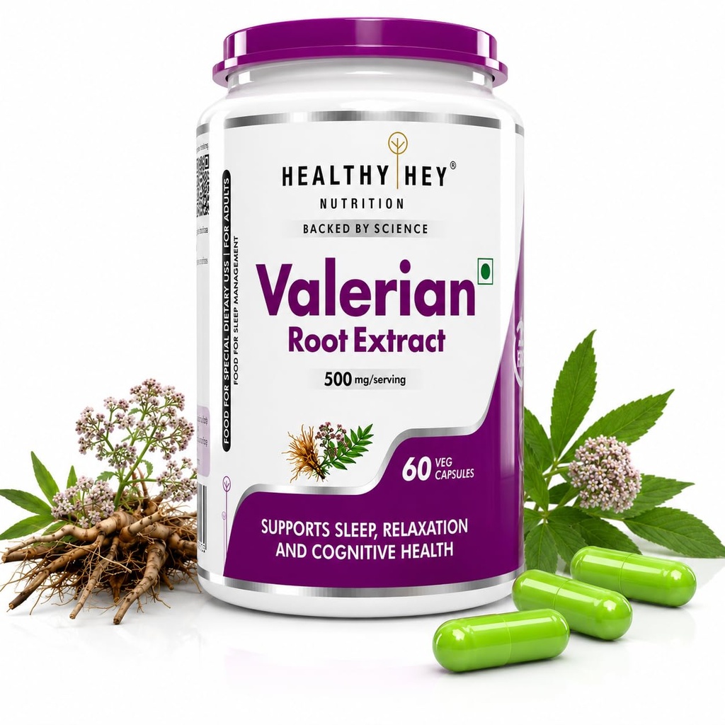 HealthyHey Nutrition Valerian Root Extract - 60 Vegetable Capsules