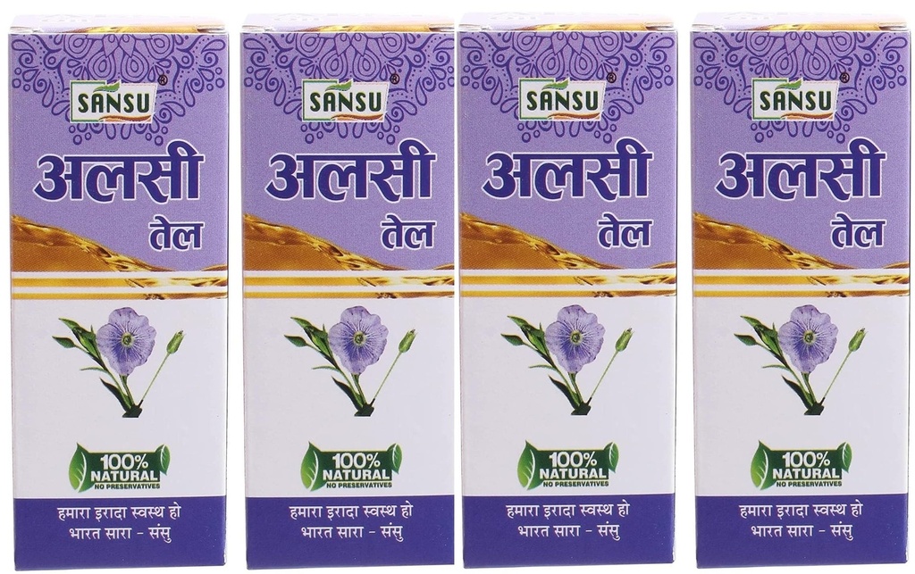 Sansu Alsi Ka Tail (Flaxseed Oil) 50ml (Pack of 4).