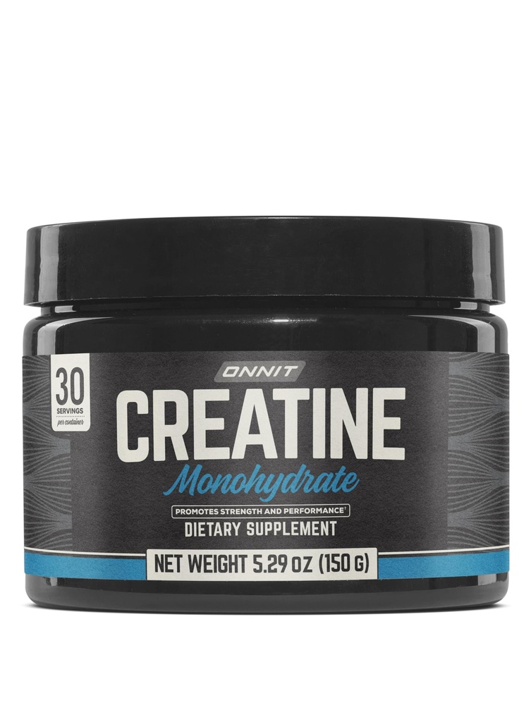 ONTIT Poudre monohydratée de créatine, IGEN(MC) Non-OGM testée 5g Creatine Premium pour la force musculaire, la puissance et la masse maigre, soutient la santé cérébrale, l'énergie cellulaire cérébrale, non aromatisée, 30 portions, 5,29 oz