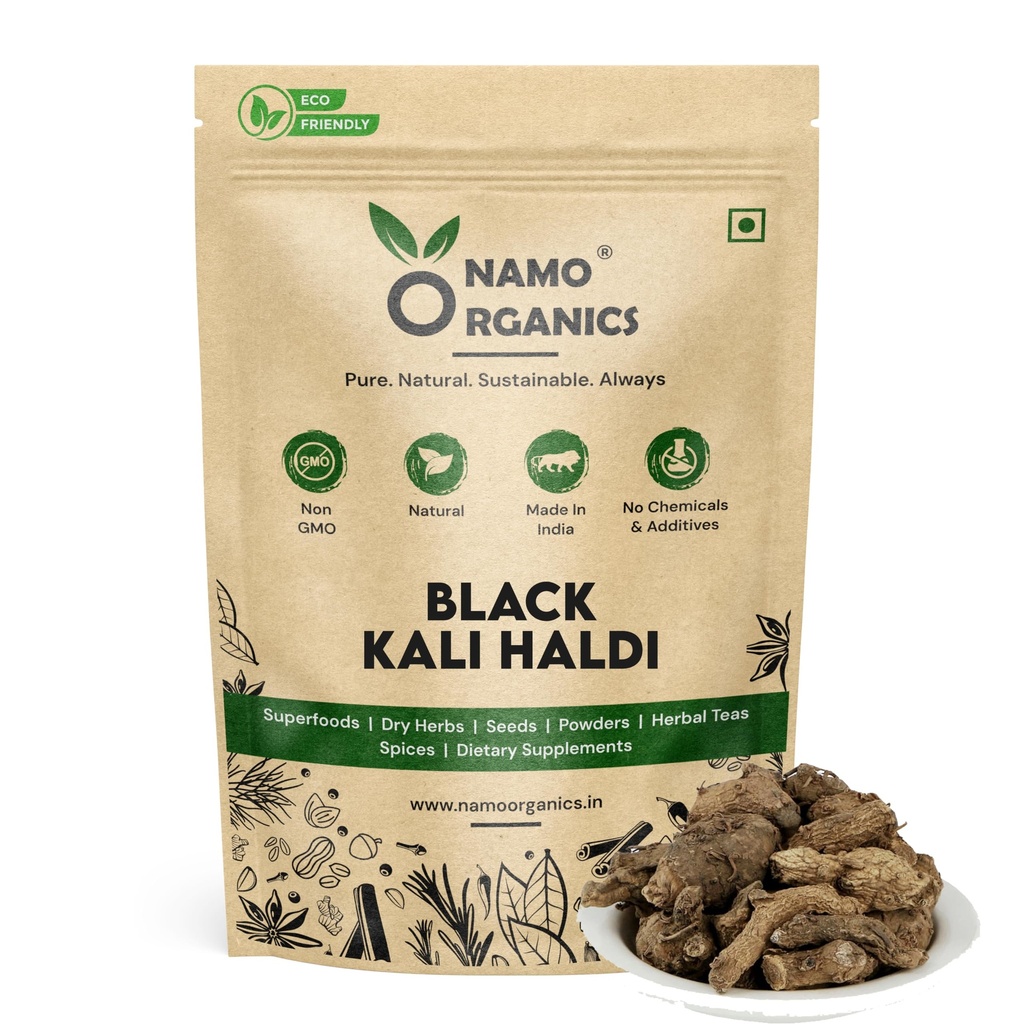 Namo Organics - Kali Haldi Original - 150gm - Dried Black Turmeric | Narkachur or Narkachoor | Raw and Natural