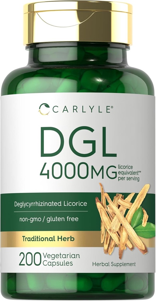 Carlyle DGL Capsules de réglisse déglycyrrhizées 200 Count.
