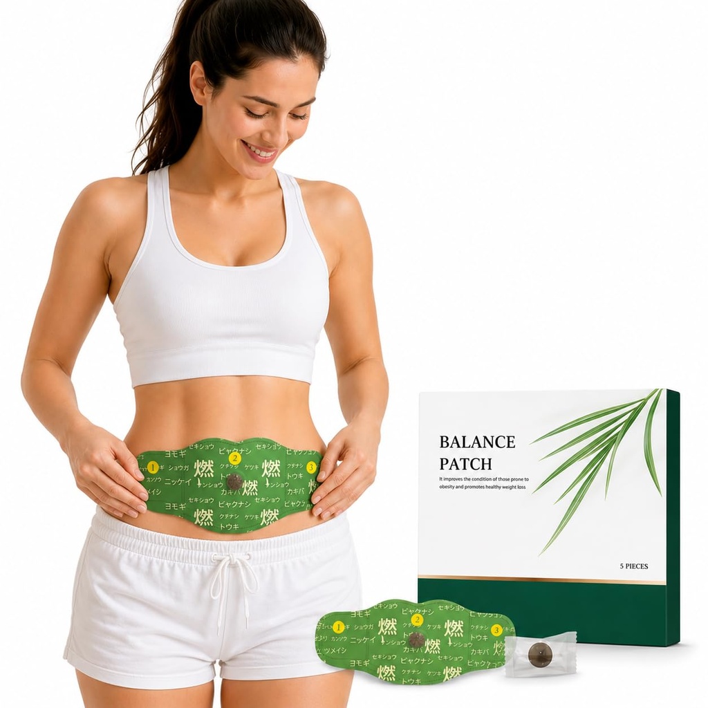 Plant Based Belly Wellness Patch | Japanese Herbal Adhesive Sticker for Daily Body Support, Waist Comfort and Convenient Use, Pack of 5
