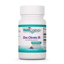 Nutricologie Supplément de citrate de zinc - 25mg de zinc pour les hommes et les femmes, support immunitaire, pur, bien absorbé, bien toléré, minéral tracé, capsules végétariennes - 60 Compte