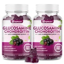GGlucosamine Chondroïtine Gommies Sans sucre, Extra Strength 1500mg Glucosamine avec Chondroïtine MSM & Turmeric, Supplément de soutien conjoint pour la santé conjointe des hommes et des femmes (120 comte (paquet de 2))