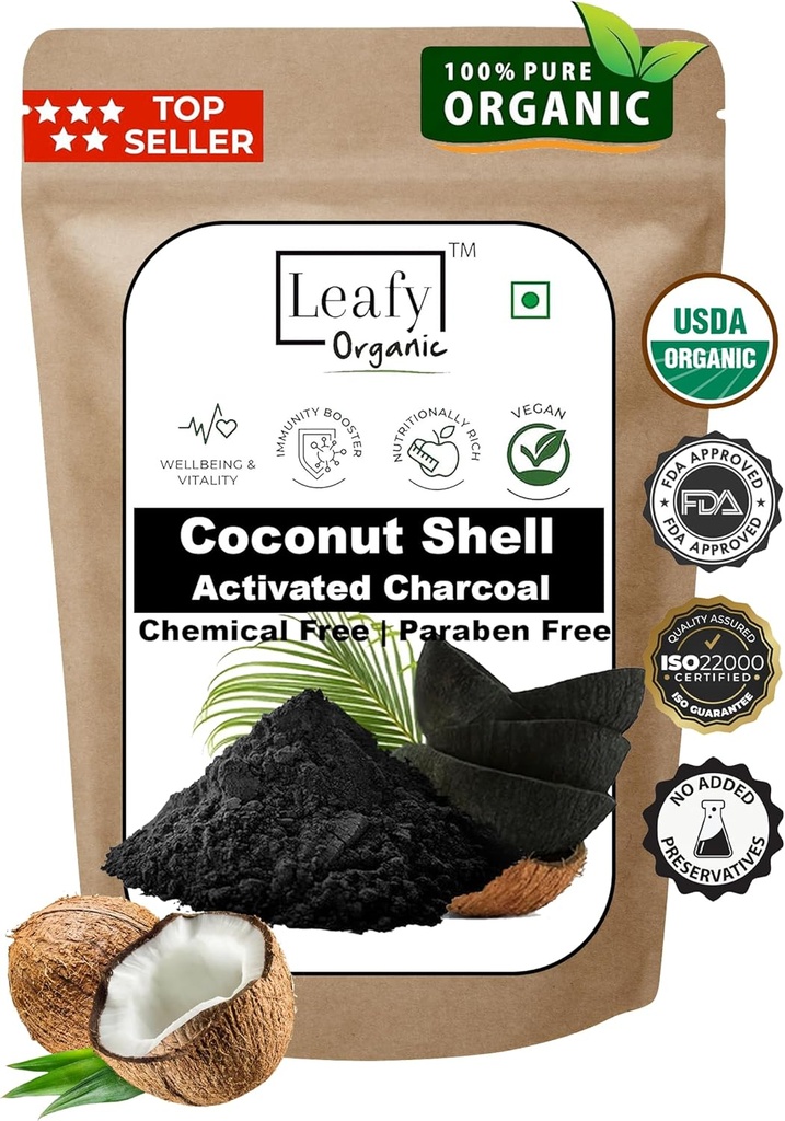 Poudre de charbon de coco activée - 1 lb / 16 Oz - Blanchiment des dents, rajeunit la peau et les cheveux, soutient une meilleure digestion