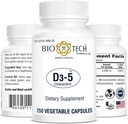 Bio-Tech Pharmacal Vitamine D3 (D3-5 5k UI, 250 Vég.)