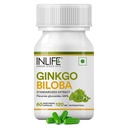 INLIFE Ginkgo Biloba Extract 120mg Nootropic Capsules for Memory, 60 Count
