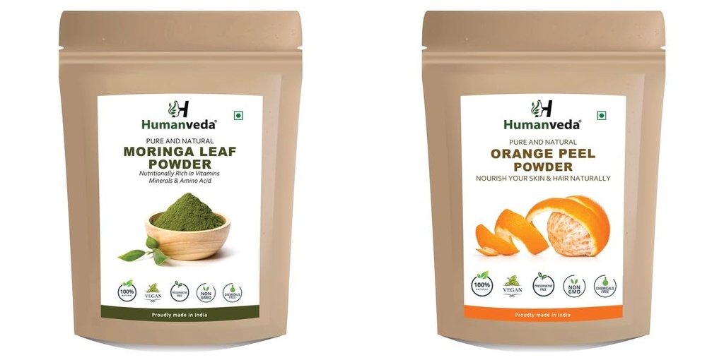Moringa With Orange peel Powder Herbal Supplement Blend | Ayurvedic Herbal Mix for Daily Wellness Support | Natural Plant Based for Men & Women Pack of 2