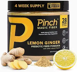 Poudre de fibre sans sucre magique Pinch – Psyllium de citron léger avec bromélaine et vitamines C & D – végétalien, sans gluten, étiquette propre, fabriqué aux États-Unis, certifié GMP – 28 jours de disponibilité