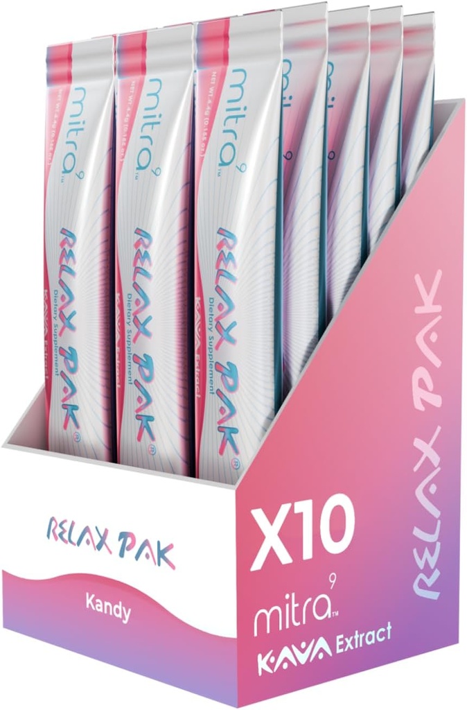 Mitra9 Kava Powder RelaxPak - Kandy Kava Extract Powder Packets Enhancer (en anglais seulement) Mood Enhancer (en anglais seulement) Plant Based (en anglais seulement)