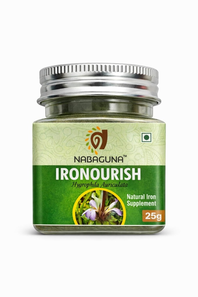 Ironourish Natural Iron Supplement | Kulekhara (Hygrophila Auriculata) Herbal Powder | Supports Hemoglobin, Immunity & Digestion | Ayurvedic Iron (Fe) Supplement | 25g - Pack of 1