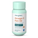 True Grace Omega-3 Huile de poisson - 180 Softgels - 1400 mg EPA + DHA - Santé du cerveau, du coeur, des articulations et des immunes - bio, sans gluten, sans soja