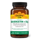 Country Life Quercetin 500mg Capsules avec vitamine D3 800 UI – Supplément de soutien immunitaire pour les adultes – Boosters quotidiens immunitaires – Quercetin Immune System Boost, 90 Capsules