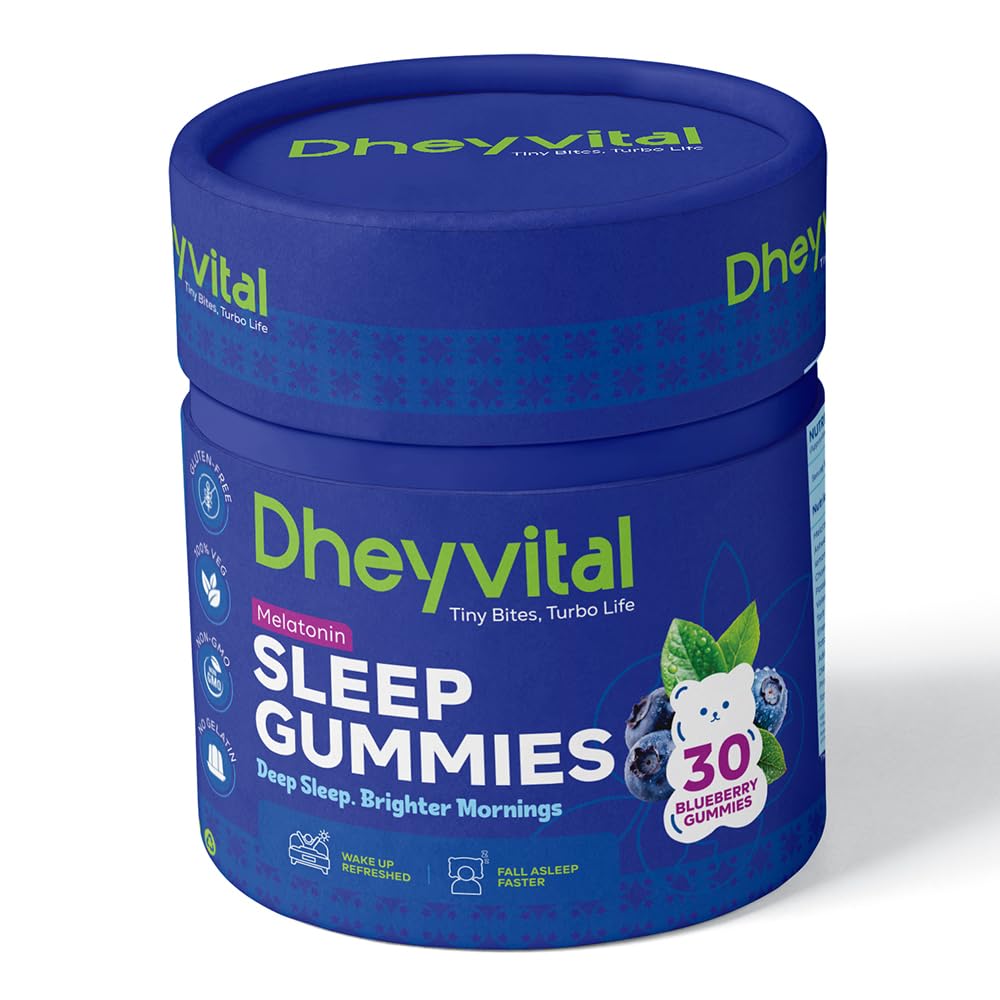Melatonin Sleep Gummies with Vitamin B6, Supports Deep Restful Sleep, Jet Lag Relief & Relaxation, Gluten-Free, 100% Veg, Natural Mixed Berry Flavor, 30 Gummies