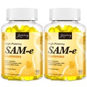 SAM-e Gummies avec L-Tyrosine, Complexe Vitamine B & NAC, CoQ10, Supplément SAM-e haute puissance - Arôme d'ananas, pour désintoxication de l'humeur, de l'articulation, de la cognition et du foie, Vegan Friendly, 180 Gummies
