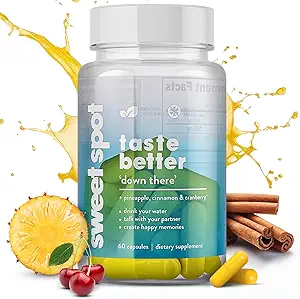 Pineapple Probiotics for Men – 500mg Sweet Spot Formula with Pineapple Extract, Cranberry & Cinnamon, Supports pH Balance & Freshens Taste, 60 Capsules, Made in The USA