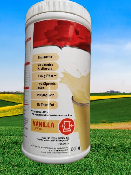 Ves#tige vanila shake Meal Replacement Shake Powder, Vanilla Flavour, 9g Protein, 20 Vitamins & Minerals, Low Glycemic Index, 500g