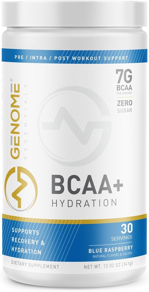 BCAA Powder + HYDRATION Formule d'électrolyte 7G BCAA, 2,5G Electrolytes par service.