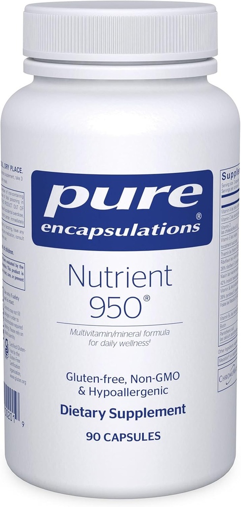Encapsulations pures Encapsulations nutritives 950.00 Supplément minéral multivitamine pour soutenir les fonctions physiologiques et un mode de vie sain*