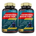 2 packs de 60caps Suppléments de testostérone Booster pour les hommes, équivalent à 10000mg - Stamine naturelle, supplément d'endurance et de force - croissance musculaire, augmentation des performances, énergie