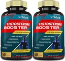 2 packs de 60caps Suppléments de testostérone Booster pour les hommes, équivalent à 10000mg - Stamine naturelle, supplément d'endurance et de force - croissance musculaire, augmentation des performances, énergie