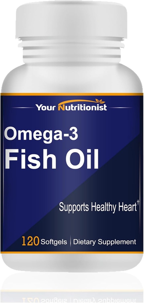 Oméga-3 Huile de poisson 1000mg, Santé cardiaque, 120 softgels