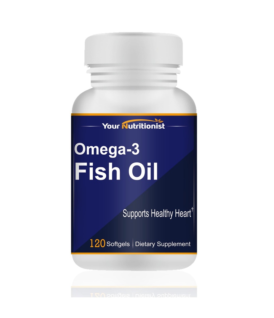 Oméga-3 Huile de poisson 1000mg, Santé cardiaque, 120 softgels