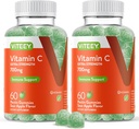 Viteey Vitamine à croquer C Gommies pour adultes - 700mg Supplément supplémentaire de soutien immunitaire - végétalien, sans gluten - 120 Compte
