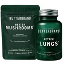 Betterbrand Better Lungs & Mushrooms Bundle - Suppléments pour la santé respiratoire quotidienne et Gommies de champignons pour soutenir Gut Health Bundle