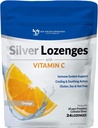 Lozanges Argent avec Vitamine C - Premium Nano Argent 60 PPM Argent Colloïdal, Miel Bio et Supplément Minéral Vitamine C gouttes pour soutenir le système immunitaire, Soothe Cough & Gorge - 24 Lozanges Orange