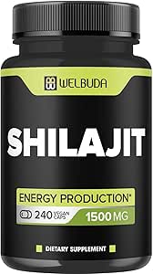 1500mg Shilajit Capsules Extrait 5:1 - Système immunitaire, production d'énergie, santé cérébrale et soutien général au bien-être - 240 capsules