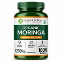 Pure Nutrition Organic Moringa Tablets with 1200mg Leaves Extract | Moringa Tablets for Healthy Digestion, Immunity, Energy Levels & Detox – 180 Veg Tablets