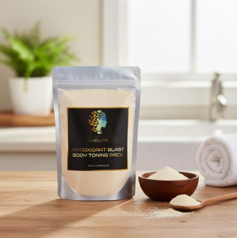 Antioxidant Blast Body Toning Pack | 100% Natural Body Superfood with Moringa, Giloy, Green Tea & Zeolite | 500g Powder for Men & Women | Detox, Firming & Skin Nourishment | [BULK Pack]