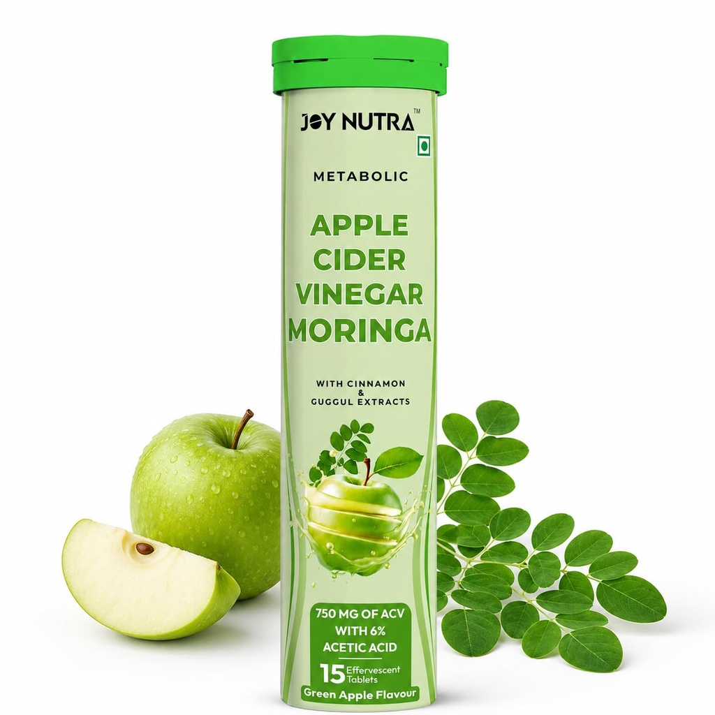 ACV Moringa Apple Cider Vinegar 750mg Tablets, Green Apple, 15 Tablets (Pack of 1)
