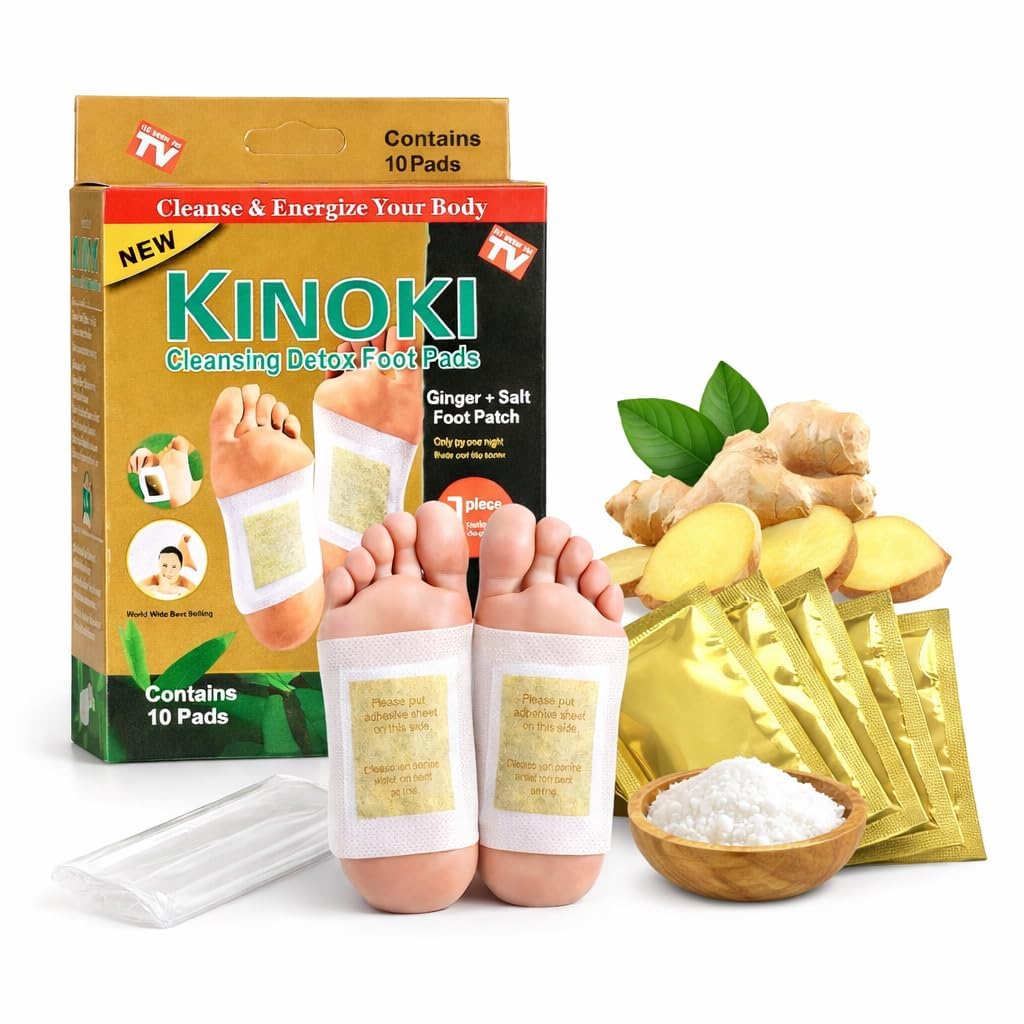 Kinoki Detox Foot Pad - Pack of 10 | Night Use Adhesive Foot Patches Comfortable Foot Care Pads for Relaxation and Daily Wellness Routine Easy to Use Foot Stickers