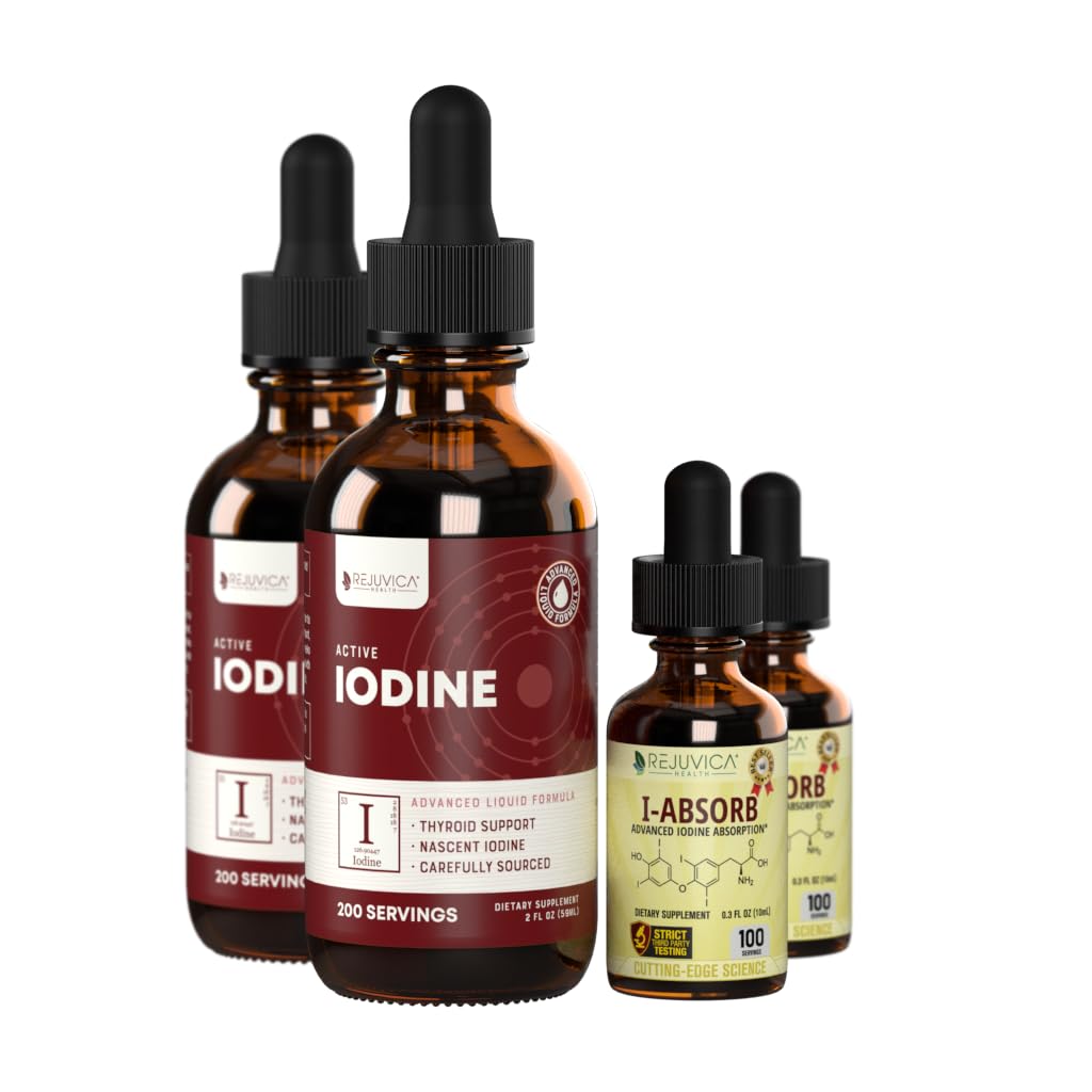 Active Iodine + iAbsorb - Nascent Iodine Drops - Liquid Delivery for Better Absorption - Cofactors for Better Delivery - Supports Healthy Energy, Vitality & Iodine Levels