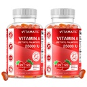 Vitamine sans sucre Vitamine A 25000 UI Gommies ( Palmitate de rétinyle) - Saveur naturelle de fraise - 120 Gommies à base de pectines (2 bouteilles)