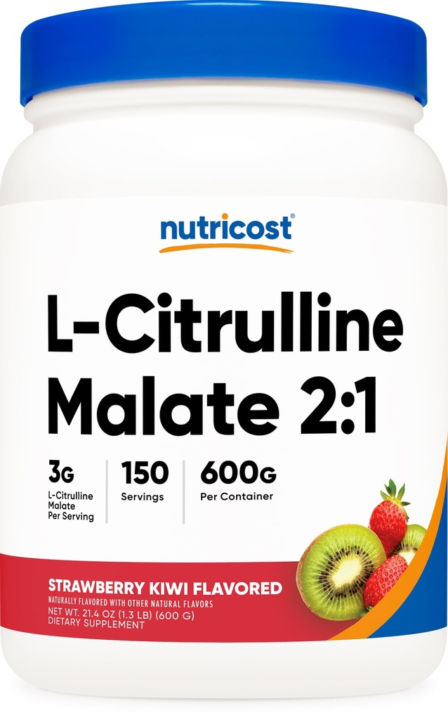 Malate de L-Citrulline de Nutricost 2:1 (600 grammes) (Kiwi de Strawberry)