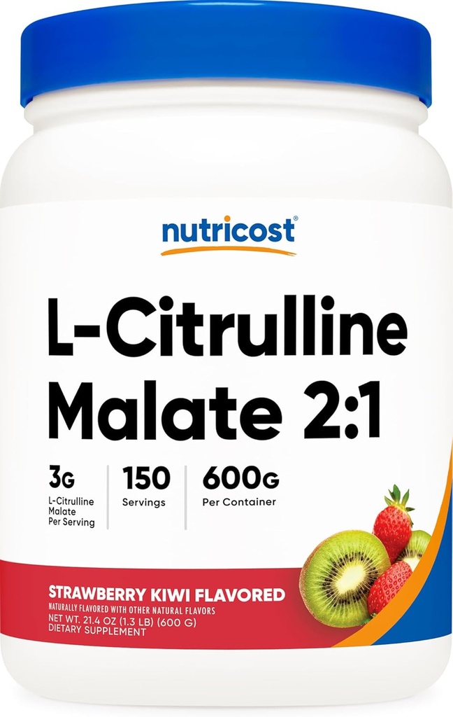 Malate de L-Citrulline de Nutricost 2:1 (600 grammes) (Kiwi de Strawberry)