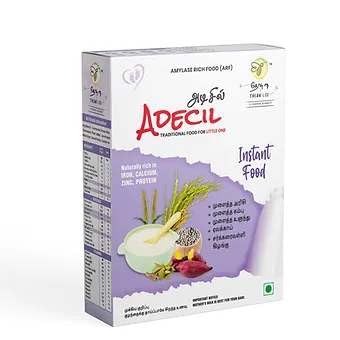 Adecil Sprouted Cereal Baby Food (6 Months+) | Sweet Potato Flavor | Germinated Pearl Millet, GABA Rice & Black Gram | Instant Mix | No Added Sugar, No Preservatives, Gluten-Free - 300g