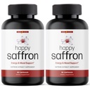 Ultra6 Nutrition Happy Safran Suppléments - 100% pur Safran Extrant Supplément pour le soutien de la santé des yeux - Mood Enhancer pour les femmes et les hommes (Pack de 2)
